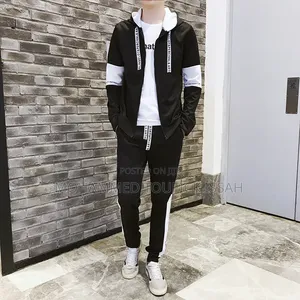 Men and Women Casual Versatile Loose Long-Sleeve T-Shirt Two-Piece Set