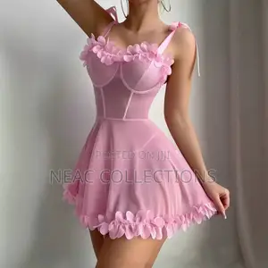 Women’S Flower Edge Comfortable Sleepwear/Night Gown