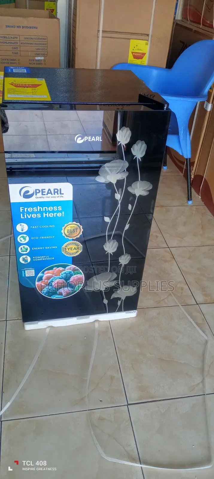 Pearl Table Top Fridge/80 Liters/ Single Door/Glass Design