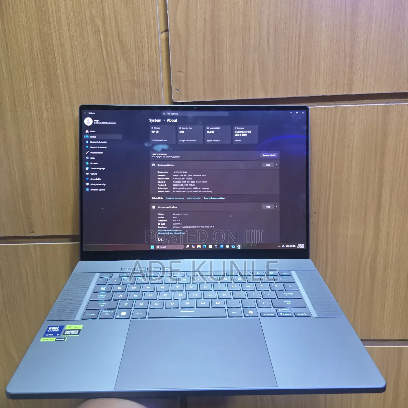 Laptop Asus ROG Zephyrus G16 16GB Intel Core Ultra 9 SSD 1T