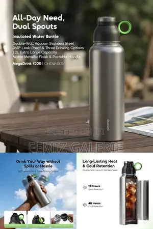 Oraimo Megadrink 1200 Leakproof Portable 1.2l Insulated Water Bottle