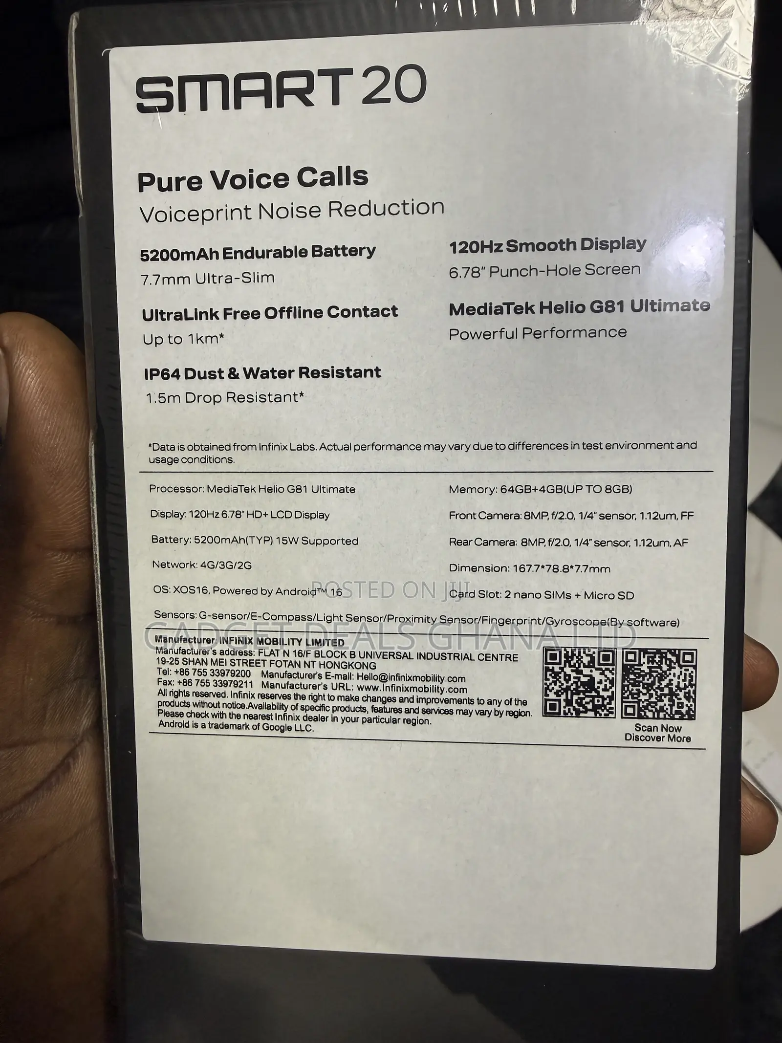 New Infinix Smart 20 64 GB Black