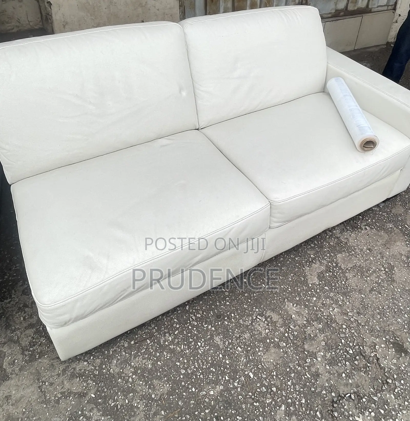 Cream Leather Sofa