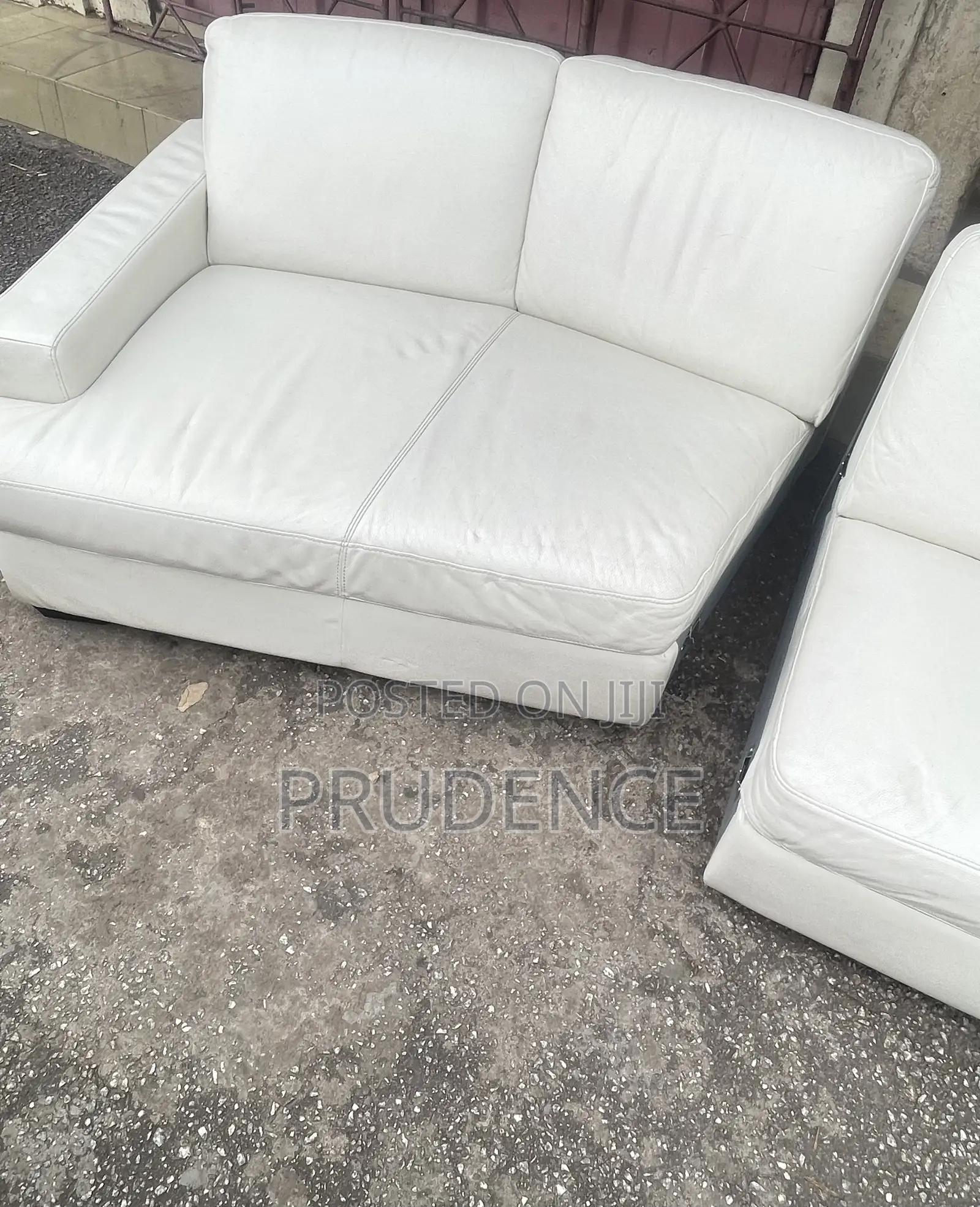 Cream Leather Sofa