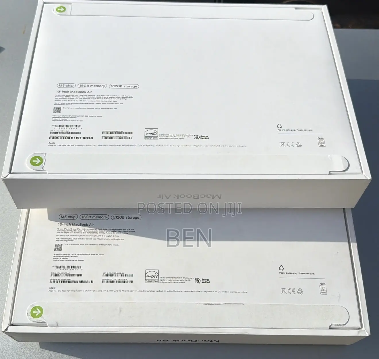 New Laptop Apple MacBook Air 2026 M5 16GB Apple M5 SSD 512GB