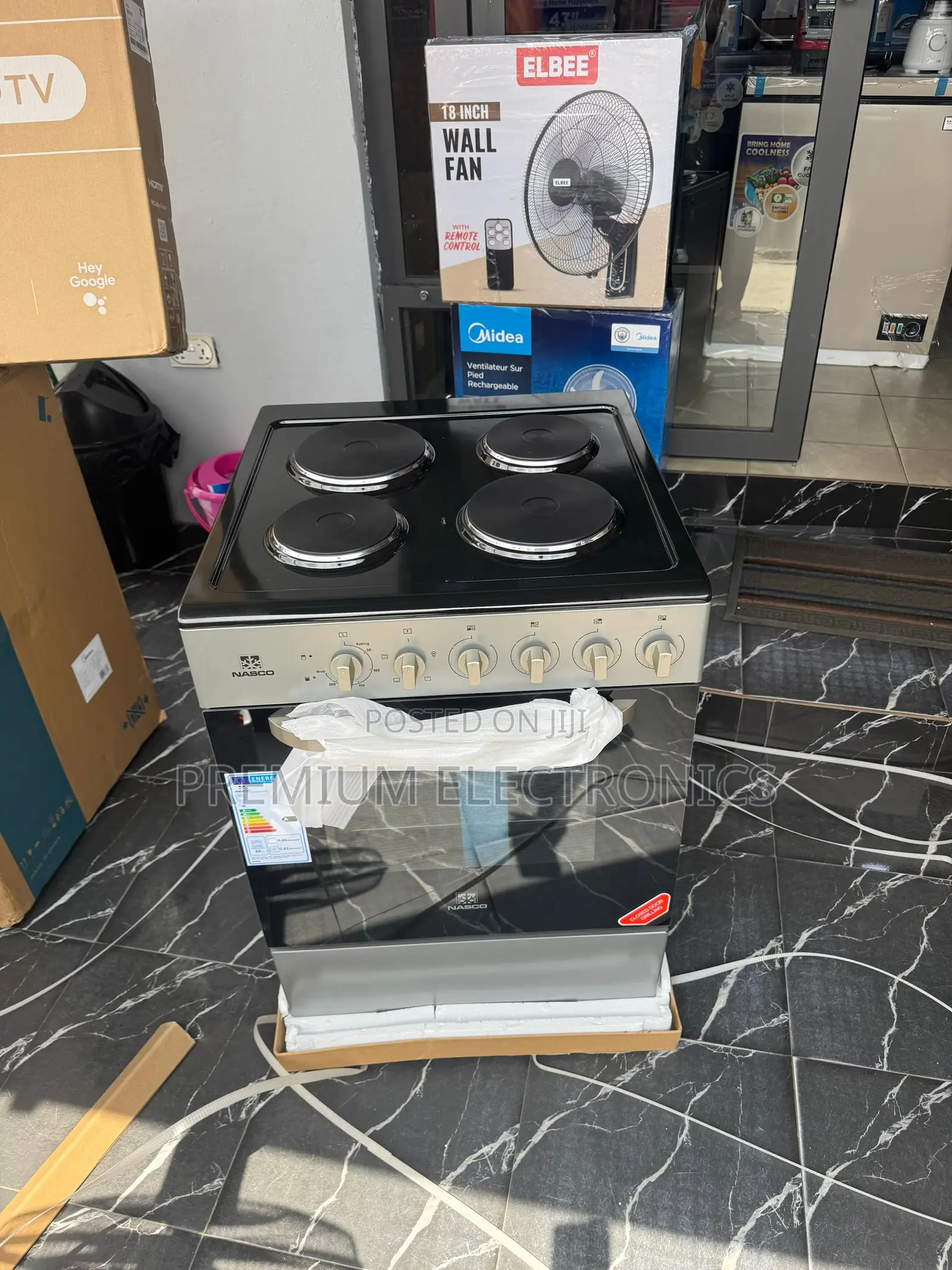Nasco 4 Burner 60cmx60cm Electric Hob With Oven and Grill Nas-Dm4h109