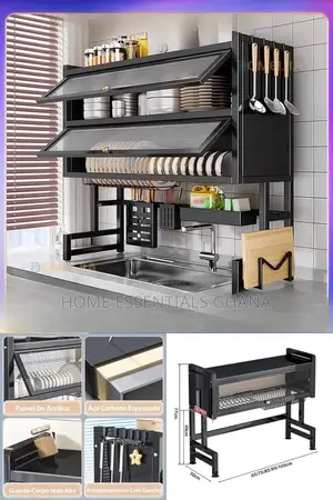 Multifunctional Over Sink Dish Drying Rack – Space Saving Organizer