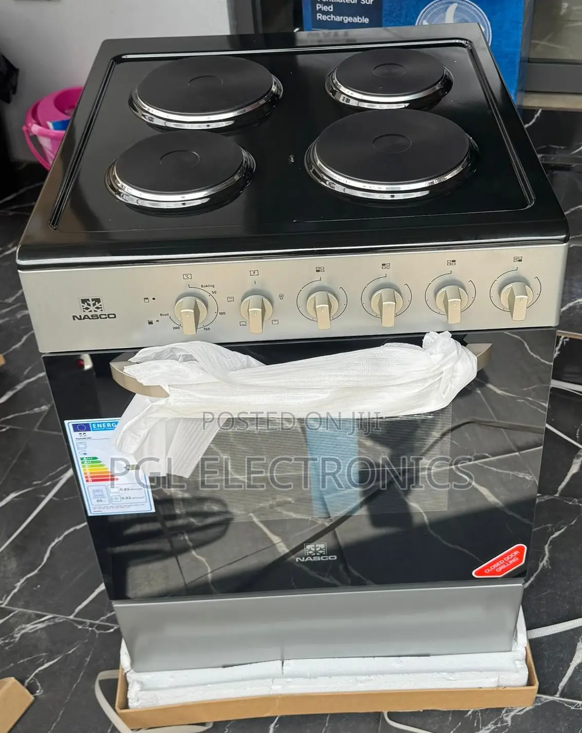 Nasco 60cm by 60cm 4 Burner Electric Cooker and Oven and Grill. Promo