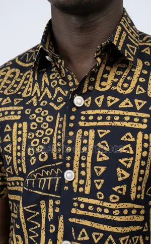 Elegant Men’S African Tribal Print Casual Shirt