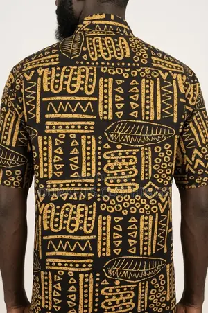 Elegant Men’S African Tribal Print Casual Shirt