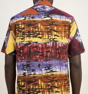 Men’S Premium Cotton African Print Short Sleeve Shirt