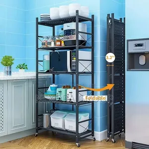 Modern 5 Layer Metal Rack Durable Home Storage Solution