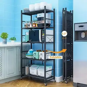 Modern 5 Layer Metal Rack Durable Home Storage Solution