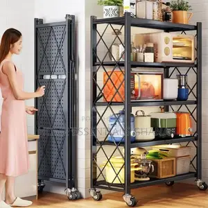 Modern 5 Layer Metal Rack Durable Home Storage Solution