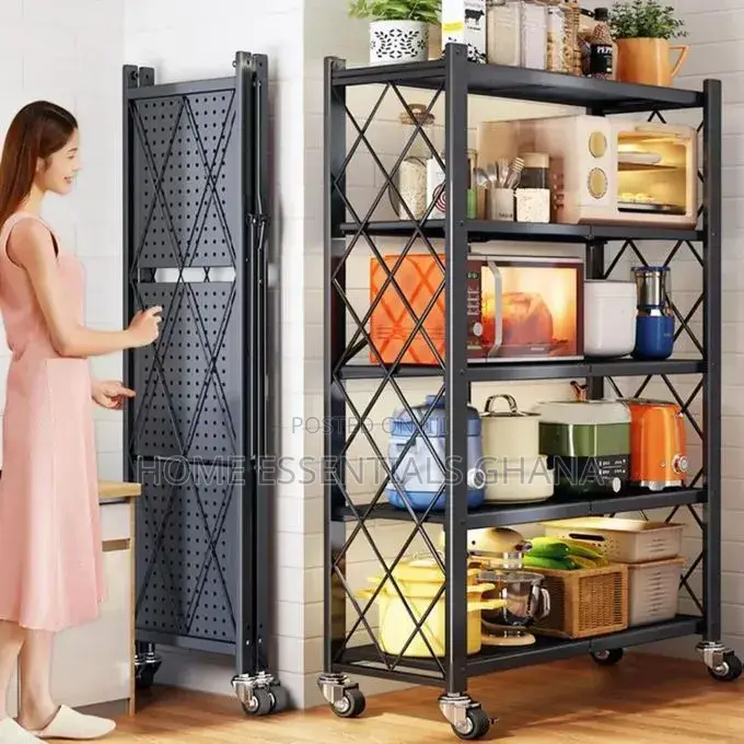 Modern 5 Layer Metal Rack Durable Home Storage Solution