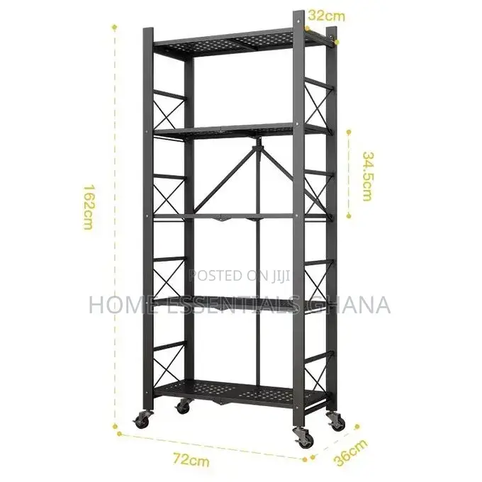 Modern 5 Layer Metal Rack Durable Home Storage Solution