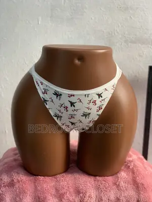 Ladies v Thong Half Cotton and Half Lace Panties