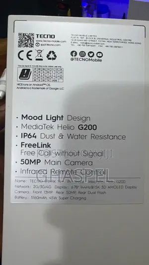 New Tecno Spark Slim 256 GB Black