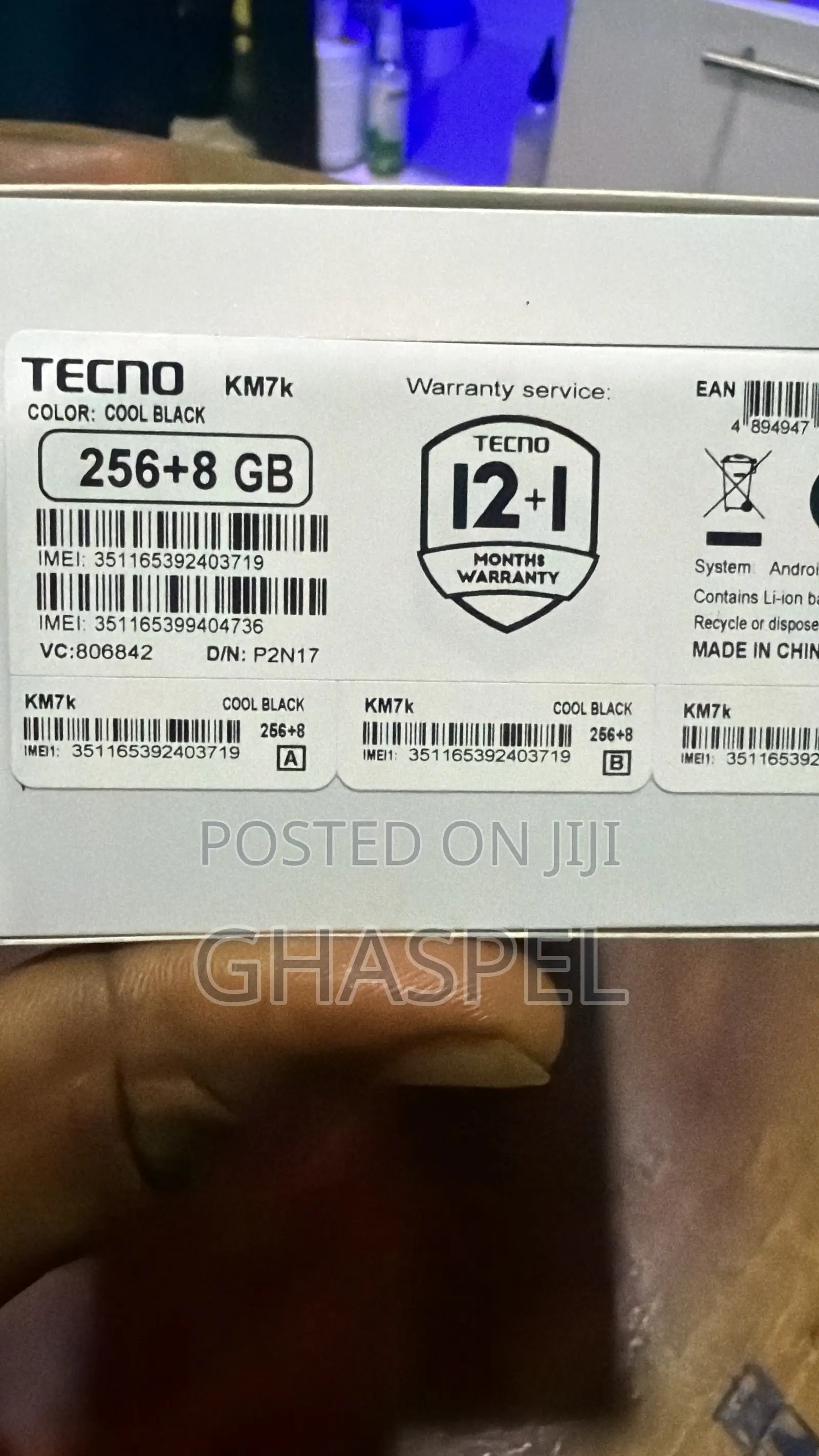 New Tecno Spark Slim 256 GB Black