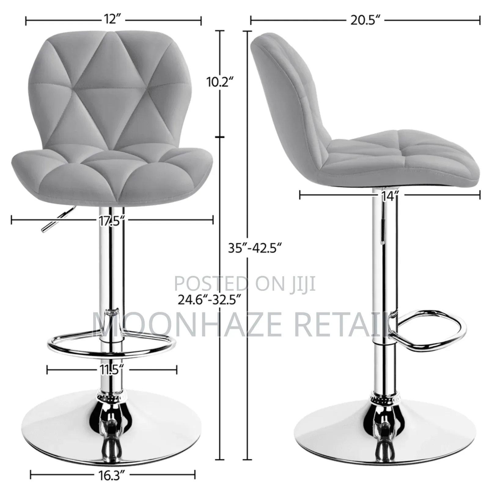 Luxury Adjustable Swivel Bar Stool / Kitchen Chair.