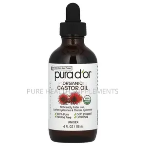 Pura d'Or Organic Castor Oil, Hexane Free, 4 Fl Oz (118 Ml)