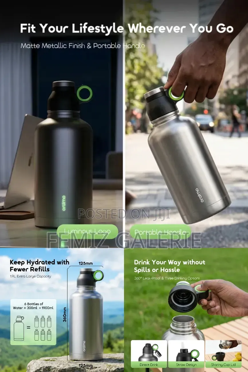 Oraimo Megadrink 1920 Leakproof Generous 1.9l Insulated Water Bottle