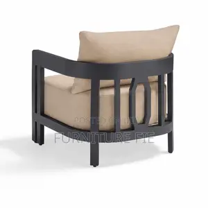 Porticello 3pc.Sofa Set With Two Lounge Chairs in Matte Black Aluminum