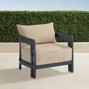 Porticello 3pc.Sofa Set With Two Lounge Chairs in Matte Black Aluminum