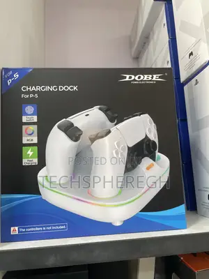 Dobe Ps5 Controller Fast Charger Dual Dock With Rgb Light