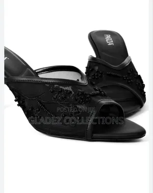 Black Beaded Heel