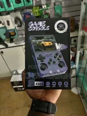 New R36s Retro Handheld Game Console – Premium Translucent Purple
