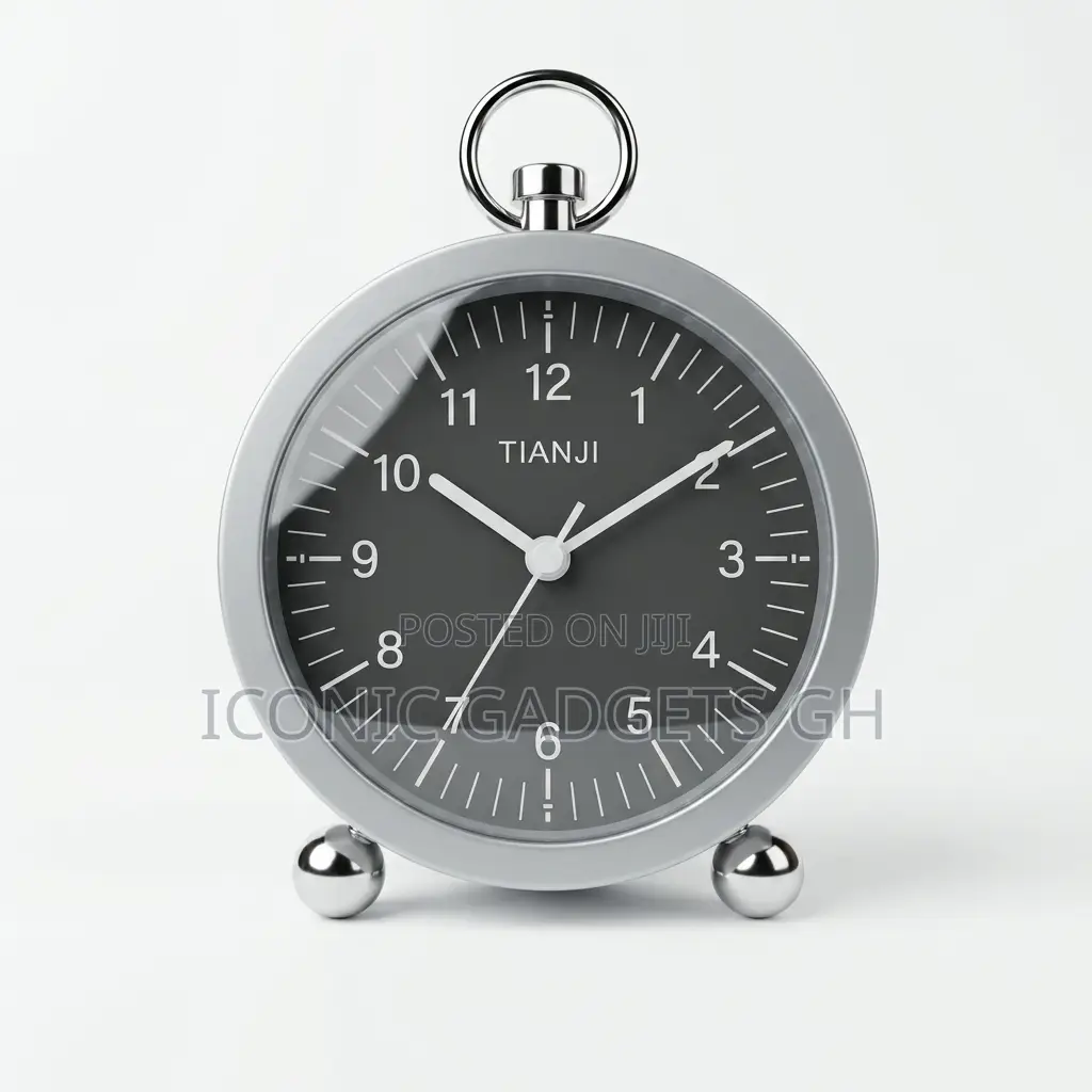 Retro Matte Grey Desk Clock Alarm