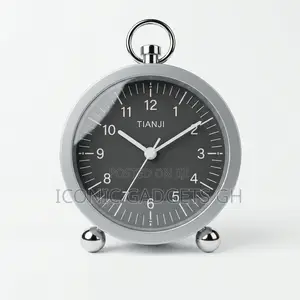 Retro Matte Grey Desk Clock Alarm