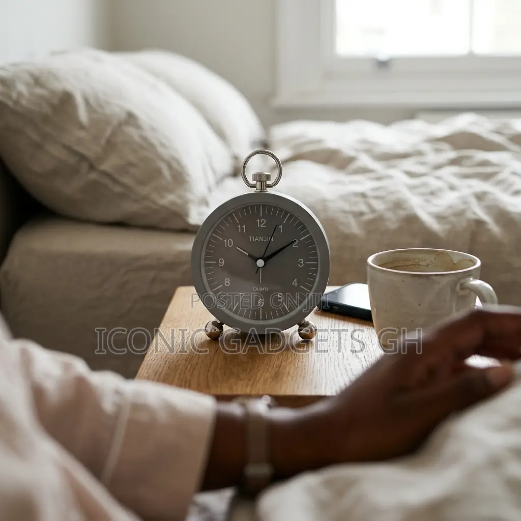 Retro Matte Grey Desk Clock Alarm