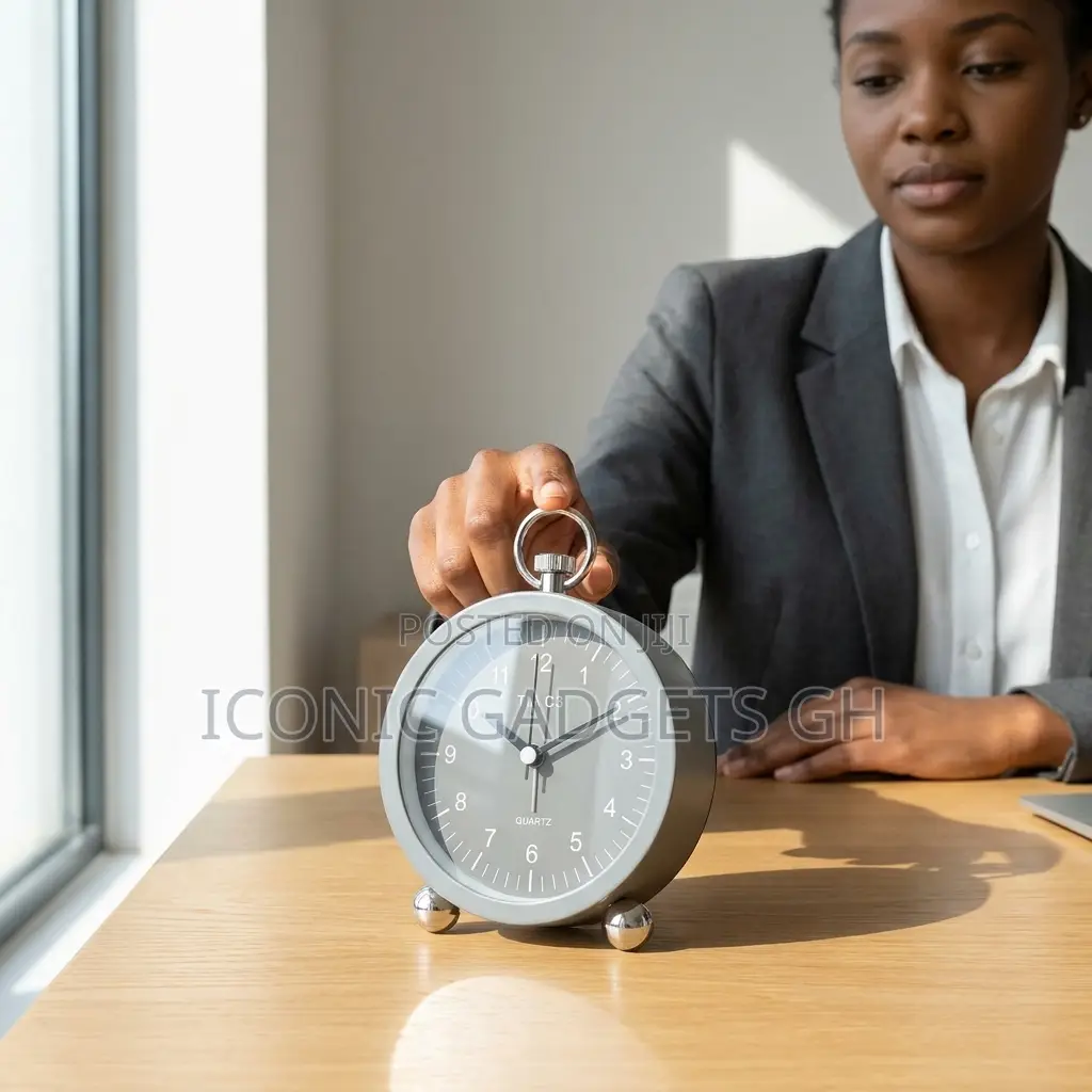 Retro Matte Grey Desk Clock Alarm