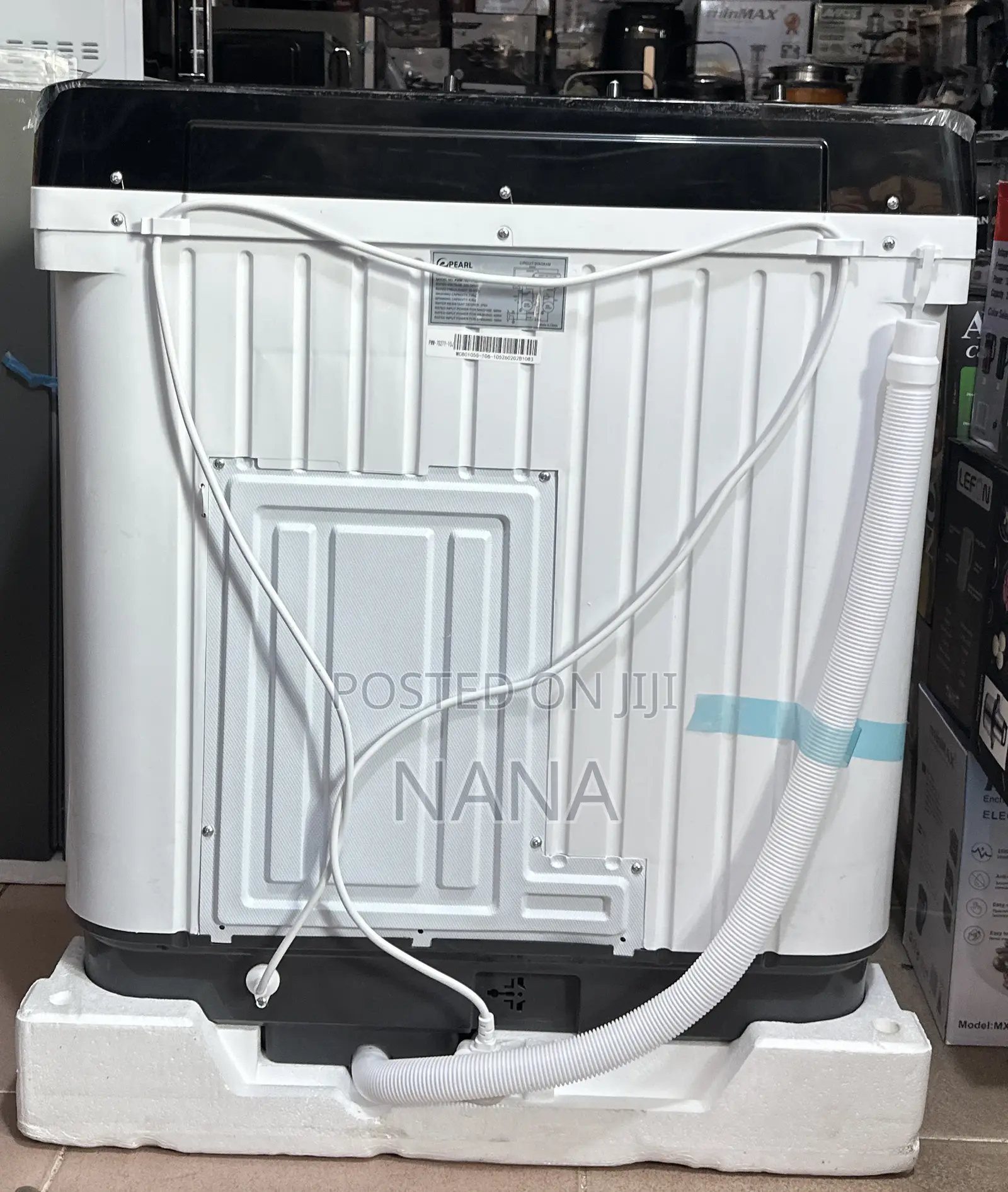 Pearl 7kg Semiautomatic Washing Machine-White/Black -PWM-702tt-10j