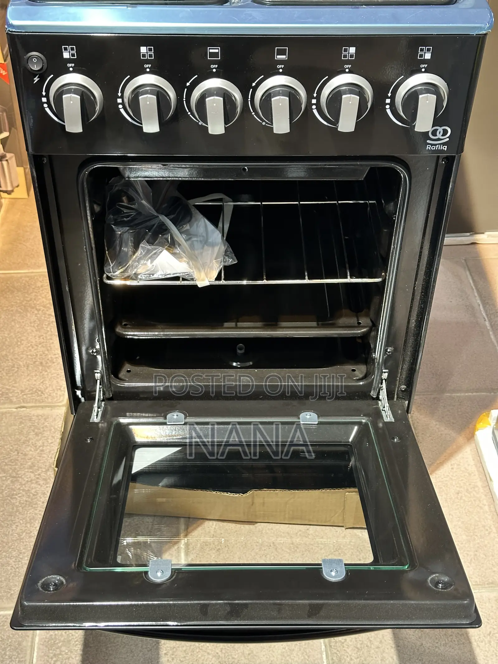 Rafiq 50x50 4burner Gas Cooker Oven With Grill Top Stainless Steel