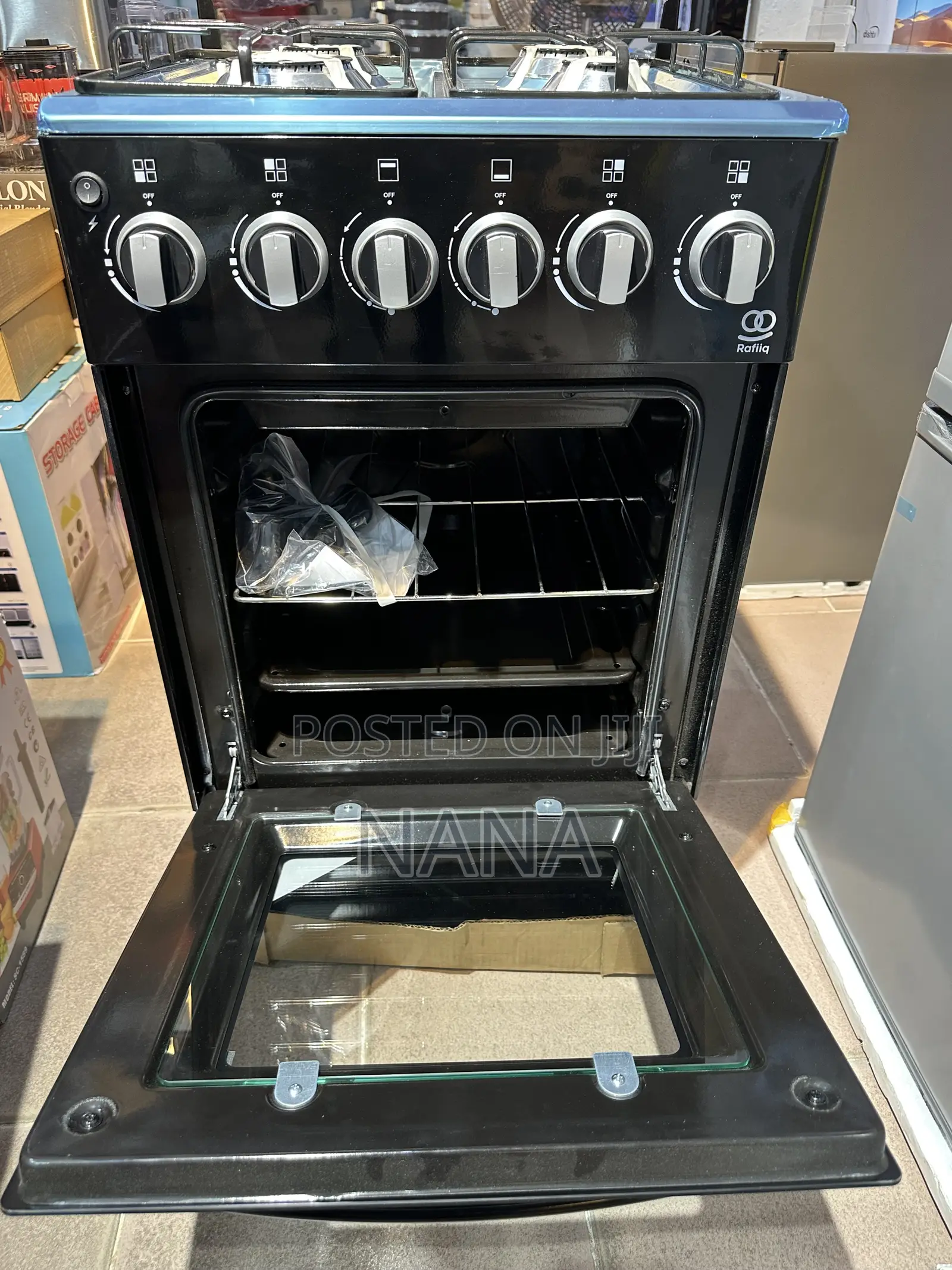 Rafiq 50x50 4burner Gas Cooker Oven With Grill Top Stainless Steel