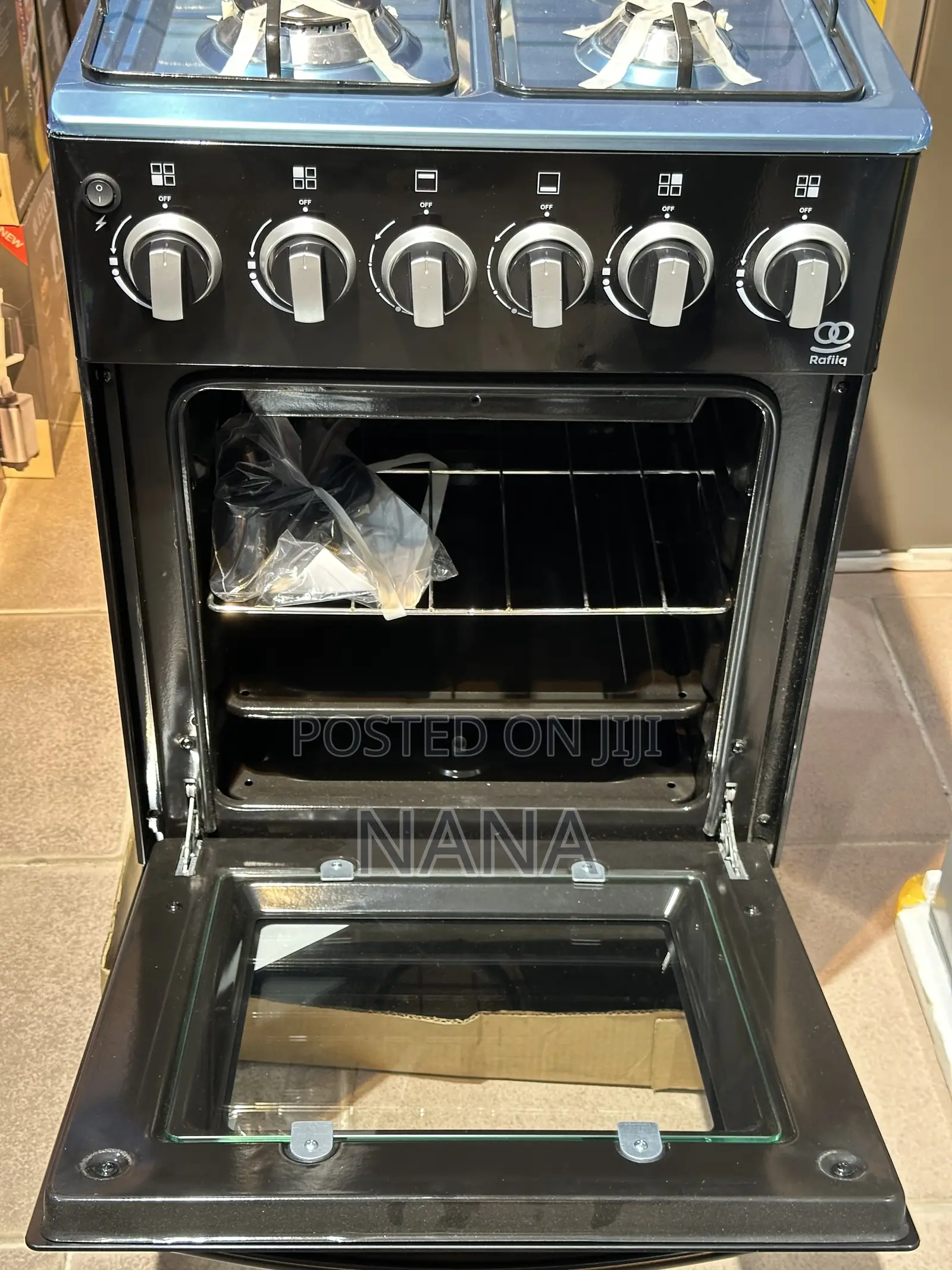 Rafiq 50x50 4burner Gas Cooker Oven With Grill Top Stainless Steel