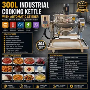 300l Industrial Electric Cooking Jack Kettle With Automatic Stirrer