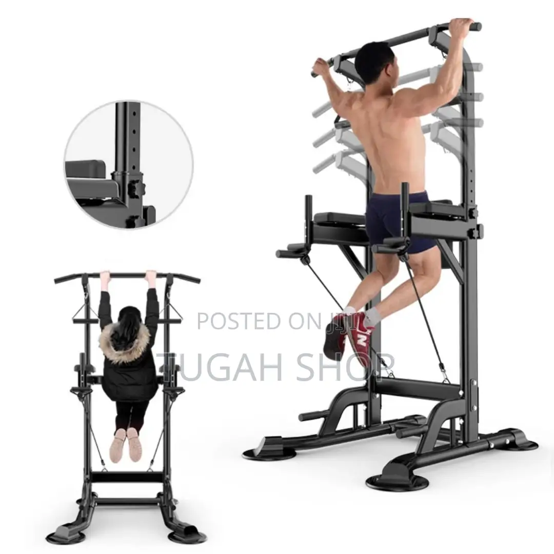 Multifunctional Adjustable Dip Bar and Pull-Up Station - Power Tower