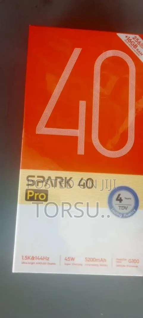 New Tecno Spark 40 Pro 256 GB Black