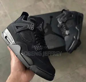 Original Air Jordan 4 Retro Nubuck Upper Black Cat