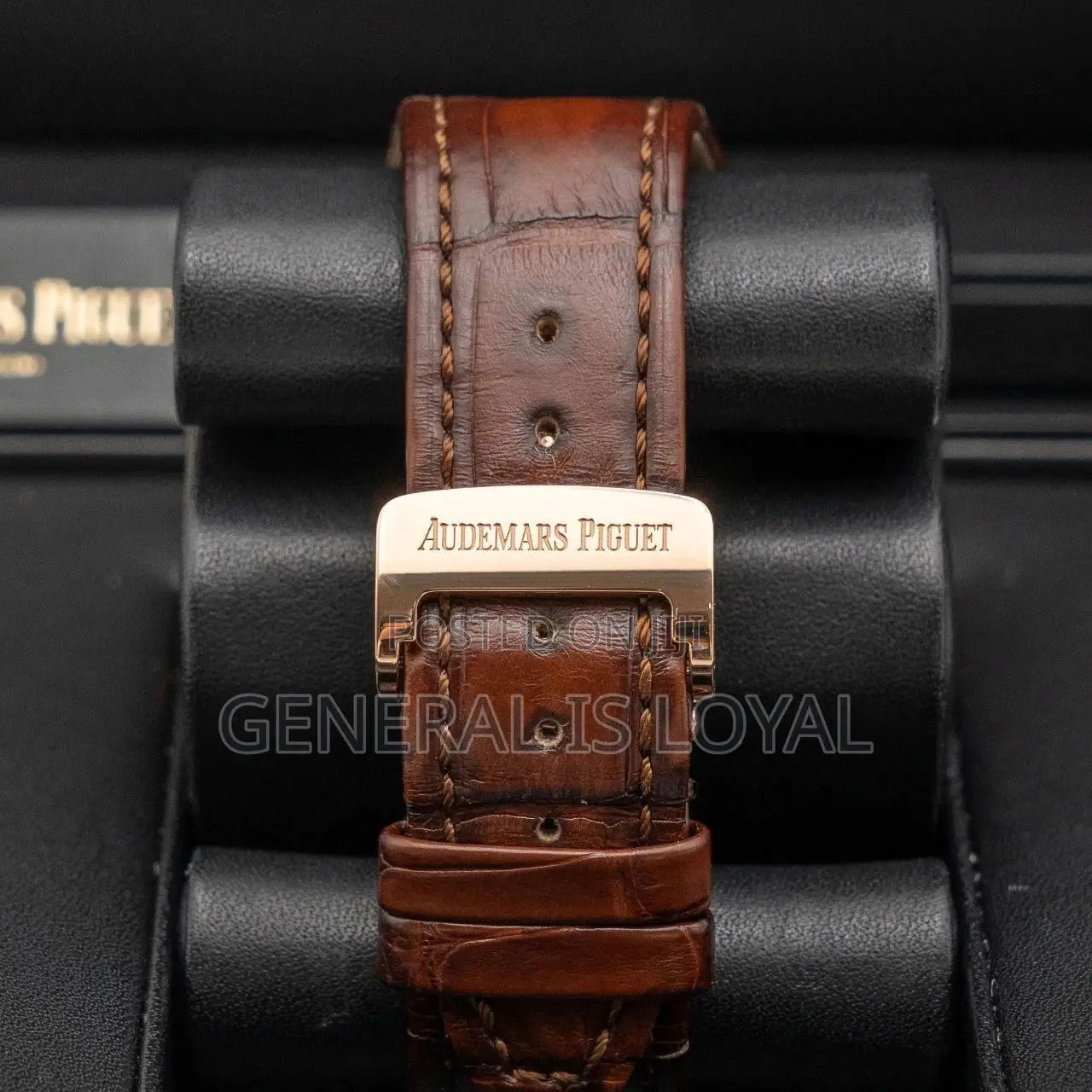 Audemars Piguet Royal Oak Rose Gold White Dial Brown Leather Strap