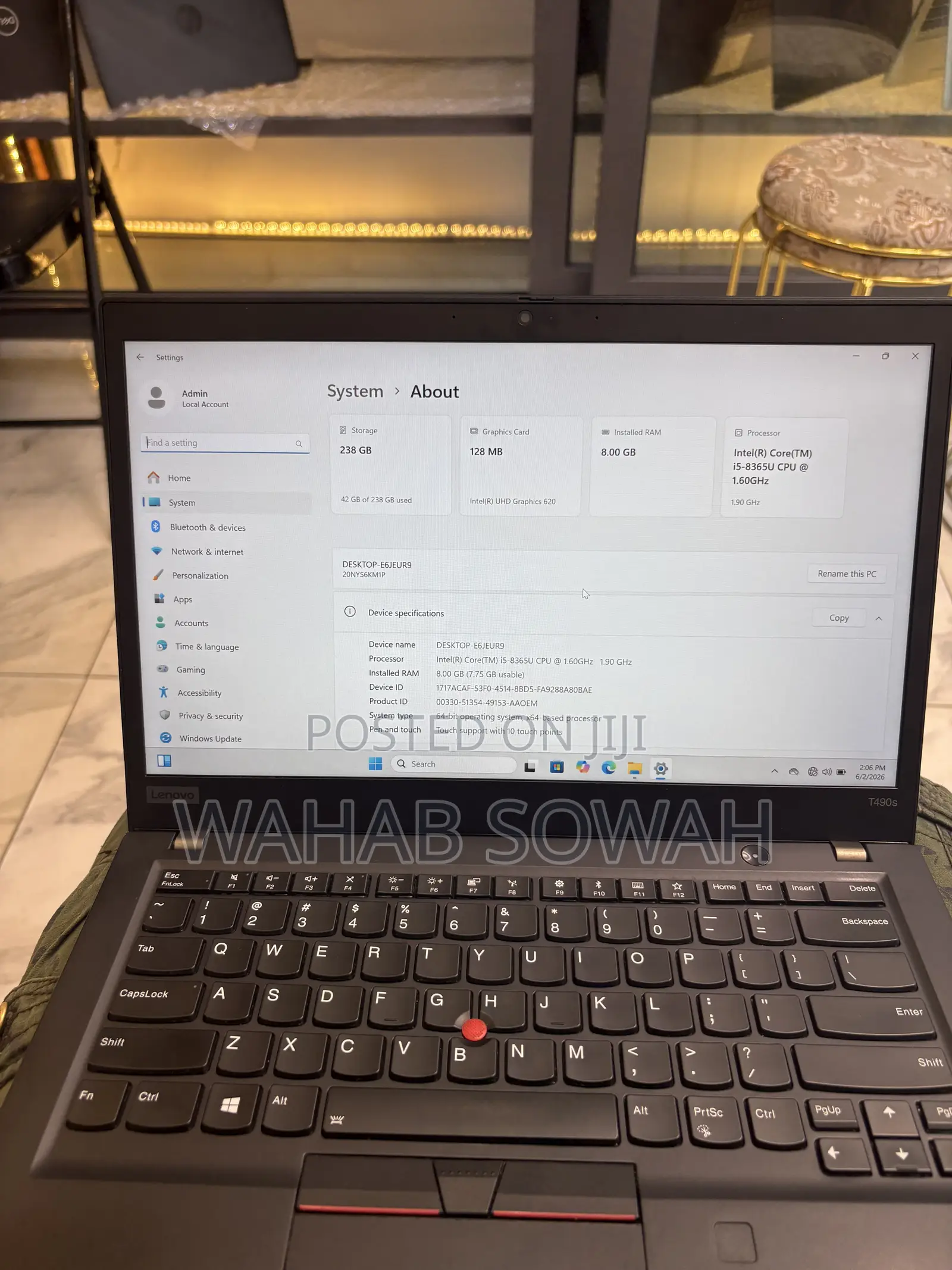 Laptop Lenovo ThinkPad T14 8GB Intel Core i5 SSD 256GB