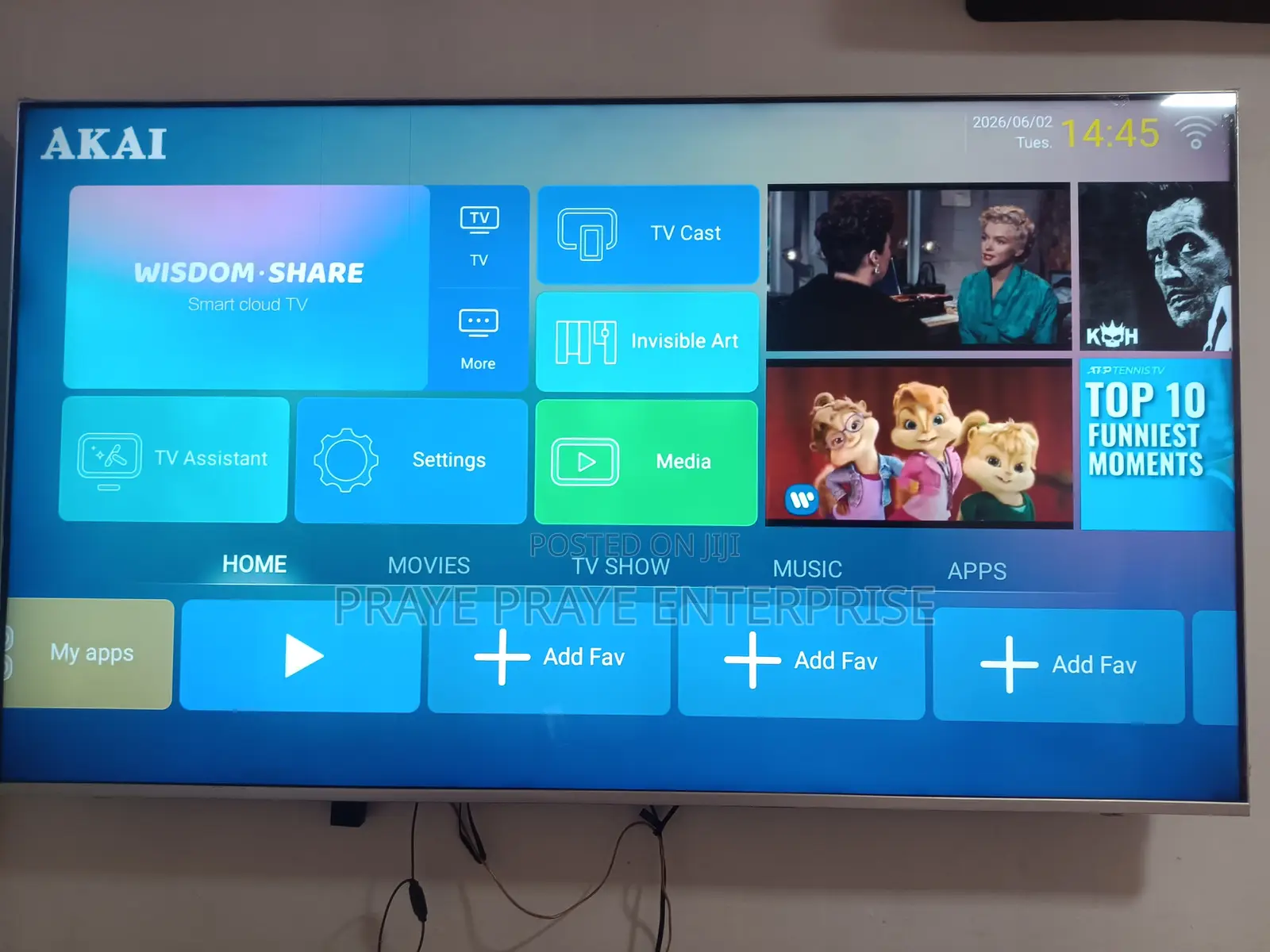 Akai 65" Smart Android Tv Big Screen for Big World Cup With Bluetooth