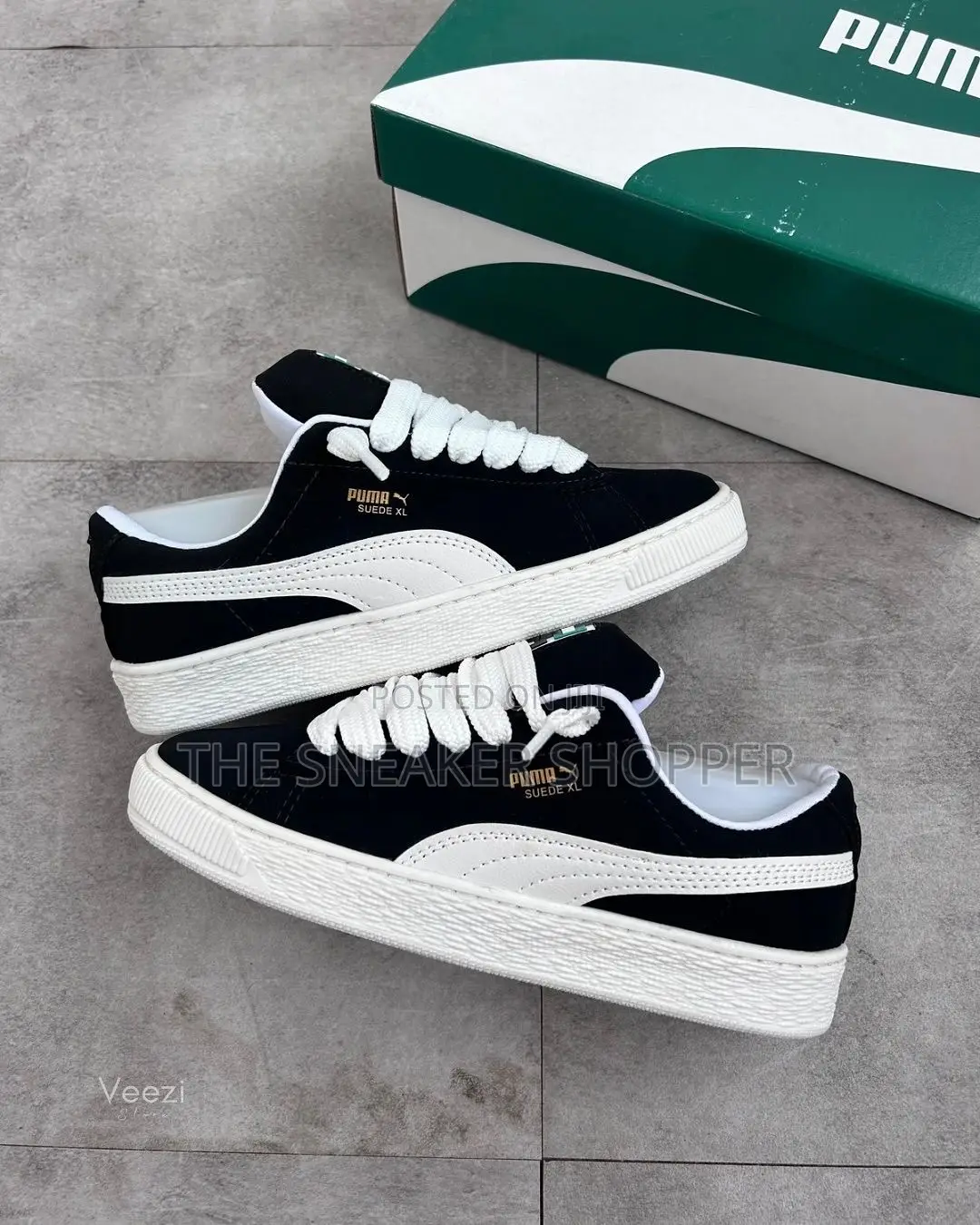 Puma Suede Black and White Ps Sneakers Available