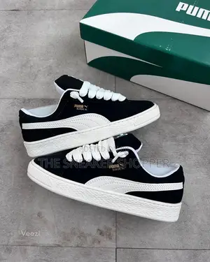 Puma Suede Black and White Ps Sneakers Available