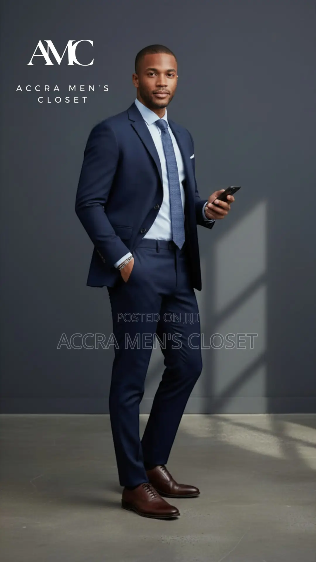 Men’S Slim Fit Navy Blue Suit – 2 Piece Business Smart Casual Suit