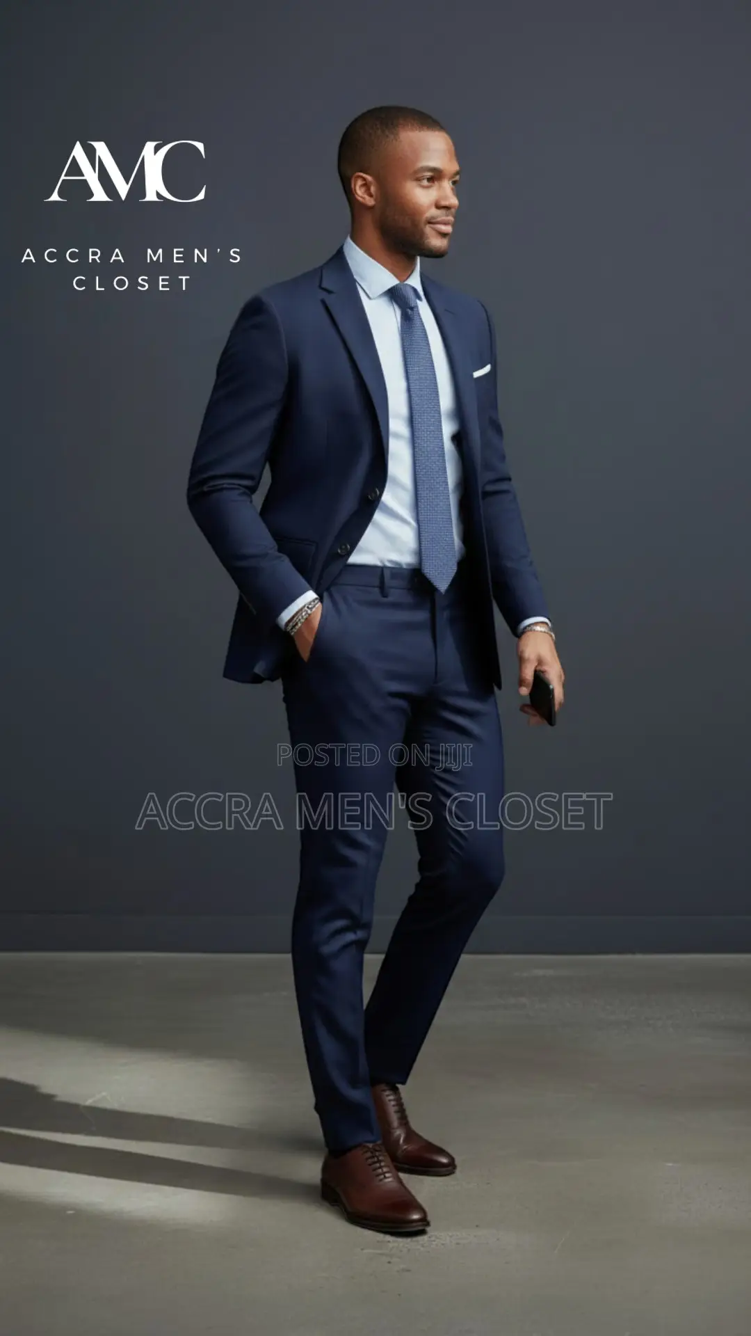 Men’S Slim Fit Navy Blue Suit – 2 Piece Business Smart Casual Suit